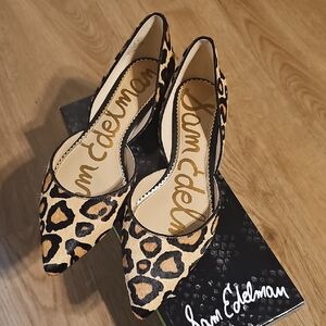 Sam Edelman Tan and Black Leopard Heels